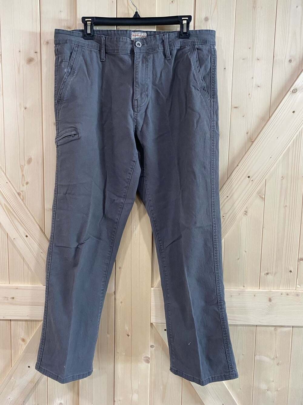 Weatherproof Vintage Men's Gray Canvas Work Utility Cargo Pants